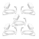 5-Pack Indoor/Outdoor Power Adapter Charger for Ring Stick Up Cam Plug-in/Ring Stick Up 2nd Gen, Ring Spotlight Cam,Ring Pan Tilt Stick Up Camera Plug in Charging Cord Cable (4m/13.2ft) White
