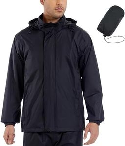 GIISAM Men’s Rain Jacket with Hood Lightweight Rain Coats Waterproof Raincoat Packable Windbreaker for Hiking Cycling