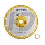 HIGHDRIL Diamond Metal Cutting Disc - 200mm/ 8inch Heavy Duty All-Purpose Cutting Disc for Rebar Sheet Metal Angle Iron Stainless Steel Granite Marble