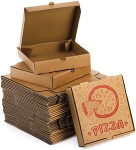 ZEAYEA 40 Pack Small Pizza Boxes, 7.3" L x 7.3" W x 1.6" H Cardboard Food Delivery Boxes, Kraft Take Out Food Containers, Takeaway Packaging Boxes for Pizza, Cookies, Cake, Party Favors, Wedding