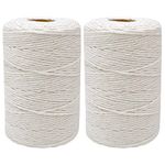 jijAcraft Butchers Twine 1312 Feet, 2mm White Twine String, Food Safe Natural Cotton String Kitchen Cooking Twine String Bakers Twine for Meat Trussing, Sausage, Turkey, Food Prep