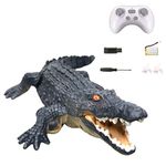 BSTCAR Remote Control Crocodile with Sounds and Lights, USB Rechargeable RC Prank Crocodile Toy Electric Simulation Crocodile Pool Bathtub Game Birthday Gifts for Children Kids Boys Girls Age 3-12