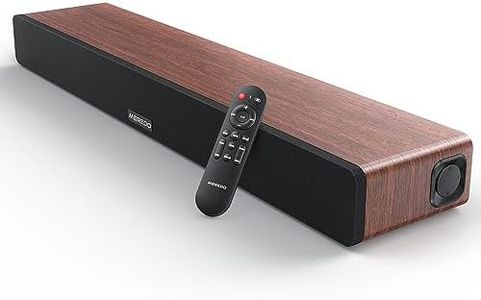 MEREDO Sound Bar Built-in Subwoofer Wooden 165W 2.1CH Sound Bars for TV Bass & Treble Adjustable HD-ARC/BT 5.0/Optical/AUX for Home Cinema- 31 inch, Brown