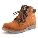 LEFORE Men's Genuine Nubuck Leather Casual Lace Up Boot - (Cheeku Camel, Size_8)