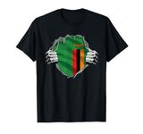 Super Zambian Heritage Proud Zambia Roots Flag T-Shirt