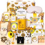 18Pcs Gift Baskets for Women - Sunflower Gifts for Women - Birthday Gifts for Women, Best Friend or Sister - Sunshine Box, Get Well Soon, Unique Gift Set, Care Package For Women, Thinking of You