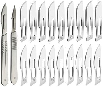 Modelcraft Tool Hobby Knife Set with No 10 and 23 (10 Each) Sterile Scalpel Blades for Cutting Materials Paper Leather,DIY Art,Modelling,Dissection,Podiatry,Electronics Repair,Surgery,Laboratories