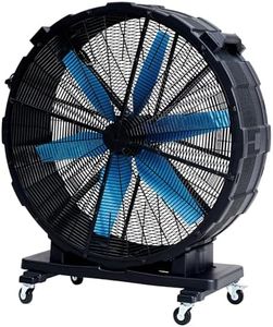 Albott 48 Inch Industrial Drum Fan, 17,660 CFM High Velocity Floor Fan, 750W Heavy Duty Plastic Fan with Wheels & 3 Speeds for for Commercial Spaces, Garage, Workshop, Warehouse & Basement