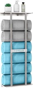 STWWO Bathroom Towel Storage for Bathroom, Wall Towel Rack for Rolled Towels, 30 inch Towel Holder Wall Mounted with Metal Shelf Can Holds 6 Large Towels, Brushed Nickel