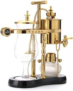 Diguo Belgian/Belgium Luxury Royal Family Balance Siphon/Syphon Coffee Maker. Elegant Double Ridged Fulcrum with Tee handle (Classic Gold)