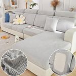 MAOILY Magic Sofa Covers Washable, Sectional Couch Covers for Dogs Washable, Sofa Couch Cushion Covers, Stretch Futon Cover Sectional Slipcovers for Pets (Light Gray,Pillow Cover)