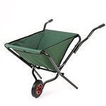 Trueshopping Folding Wheelbarrow with Pneumatic Wheels & Polyester Bag – Garden Cart Heavy Duty for Tools & Waste - Collapsible, Lightweight Wheelbarrows Rust-Resistant Steel Frame with 50kg Capacity