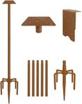 Sungaryard 90Inch Heavy Duty Bird House Pole Mount Kit with Frosted, Bird Feeder Pole Kit with 5 Prongs Base and 2 Plates, for Outdoor, Yards, Gardens, Brown(Birdhouse Not Include)