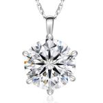 KRKC Moissanite Necklace, White Gold Necklace For Women, 4CT Diamond Pendant Necklaces, Round-Cut Lab Grown Diamond With Adjustable 18+2 Inches White Gold Plated Chain, S925 Sterling Silver, D Color VVS1, Love Heart Cutout Design, Christmas Valentines Gift For Mom Girls Wife