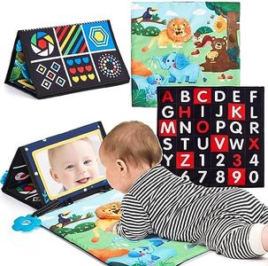 hahaland Espejo Bebe Montessori 0 3 6 Meses, Libro Sensorial Plegable con Alfombra de Juego, Tummy Time Juguetes Montessori Bebe 0 a 6 Meses Regalo Bebe Recien Nacido