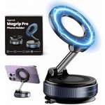 Bigsmall Pro Magnetic Car Phone Holder | 360° Rotation | Adjustable Arm | Strong Suction Mount for Dashboard | Android, iPhone and Laptop Compatible | Universal Mobile Holder | 6-Month Warranty| Black