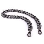 25 Inch Trendy Chunky Metal Chain Purse Handle Shoulder Strap Replacement for Handbag (Black)