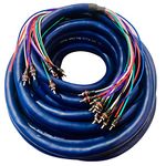 Bass Rockers 50Feet of Heavy Duty BRmedusa50 Cable with 5 RCA Pairs Remote Wire Power Ground Snake Cable for Radio Box Extension