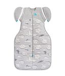 Love To Dream Swaddle Up Transition Bag Extra Warm, Medium (6-8.5kg), Ideal Fabric for Cold Temperatures (Below 16°C), Zip-off Wings, Gentle Transition from Swaddling to Arms-Free Sleep, Grey