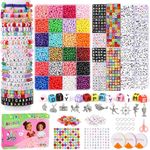 5500pcs Bracelet Making Kit,4 mm Glass Seed Beads and Letter Alphabet Beads,Expression beads, number beads and other Craft Beads, For friendship bracelets, necklaces, key chains