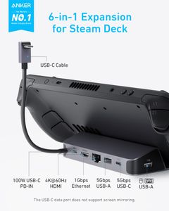Anker 6-in-1 Steam Deck Dock – USB-C Hub with HDMI, Ethernet