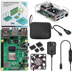 Vilros Basic Starter Kit for Raspberry Pi 4 with Fan Cooled ABS Case-Includes Raspberry Pi 4 Board and 7 Accessories (4GB, Clear Transparent Case)