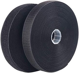 LLPT Sew On Hook and Loop Tape Nylon Fabric 1 Inch x 33 feet Industrial Strength No Adhesive Strong Hook Loop Strip for Sewing Indoor Outdoor on DIY Cloth Shoe Curtain Bag Sport Gears Color Black (NHTB33)