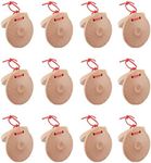 12 Pcs Musical Castanets Instrument, Clap Board Music Educational，Classroom DIY Wooden Percussion Instrument Finger Castanets (Wood color)