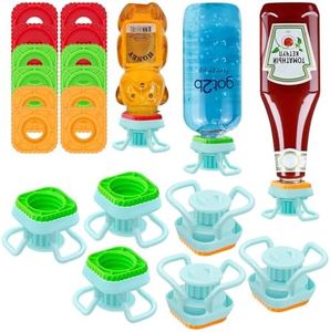 WhiteRhino Bottle Emptying Cap with 3 Size,Flip Bottle Emptying Kit|Upside Down Bottle Dispenser Cap|Flip Cap|Squeeze Bottle|Fit Most Bottle-for Pump Bottle,Lotion,Shampoo,Body Wash,Get Last Drop(6pc)