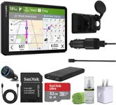 Garmin Dezl Cam OTR725 GPS Truck Navigator with Dash Cam 7" Display Touchscreen, Commercial GPS Navigation for Semi-Truck Driver Bundle with 32GB SD Memory Card + LCD Cleaning Kit + More Accessories
