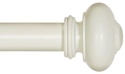 Ivilon Drapery Window Curtain Rod - Knob Design, 1 Inch Rod, 120 to 240 Inch. Ivory/White