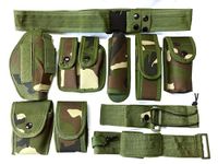 Law Enforcement Modular Equipment System Security Guard Military Tactical Duty Utility Versatile Hunt Belt (10-in-1 Belt, Green Camo)