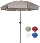 AMMSUN Patio Umbrella Market Table Umbrella 6.5 ft Tilt Steel Pole UPF50+ Protection, Umbrellas and their Parts Great for Outdoor Garden Backyard, Beige