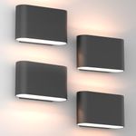 Aipsun Black Modern LED Wall Sconces Set of 4 Indoor Wall Lights Hardwired Up and Down Wall Mount Light Warm White 3000K(with G9 Bulbs)