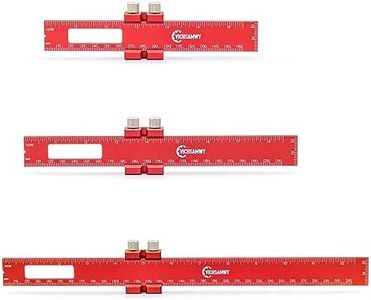 VICHSAMWY Precision Metal Slide Stop Scribing Ruler - 12, 8 & 6 Inch, Adjustable Measuring & Marking for Woodworking