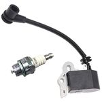 Realman 201104 219848-01 219848-010 Ignition Coil (Chip Made In USA) With BM6A Spark Plug For McCulloch Gas/Petrol Chainsaw Tivoli 45 Tivoli 60 Mac833 Mac 835 Mac838