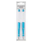 Darice 30075489 Blue Beadable Pen Shaft Black Ink, 2 Pack