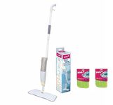 York Flat Spray Mop, 2 in 1, Liquid Dispenser and Movable Handle, Water efficient Cleaning High Absorbent Microfiber, for Wet & Dry Surface, Marble Flooring,Tiles Cleaning (Single Mop + 2 Refil)