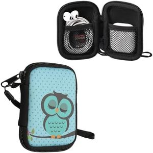 kwmobile Neoprene Case Compatible with in-Ear Headphones - Case with Zip - Sleeping Owl