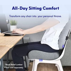 Cushion Lab Pressure Relief Seat Cushion – Memory Foam, Light Grey