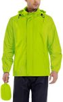 GIISAM Men’s Rain Jacket with Hood Lightweight Rain Coats Waterproof Raincoat Packable Windbreaker for Hiking Cycling