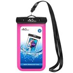 MoKo Waterproof Phone Pouch Compatible with iPhone 13 12 11 Pro Max, X/Xr/Xs Max/SE 3, 8, Samsung S21/S20/S10/S9, Underwater CellPhone Case Dry Bag with Lanyard Armband, Magenta