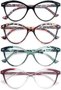HEEYYOK 4 Pacco Occhiali da Lettura Donna +1.00 Leggero Moda Cerniere a Molla di Qualita Occhiali da Vista Mescola Colore