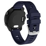 OVERSTEP Band for Garmin Forerunner 245, 20mm Soft Silicone Replacement Watch Strap, Compatible with Garmin Vivoactive 3/Venu Sq/Vivomove HR/Forerunner 245/245 Music/Forerunner 645/645 Music, Dark Blue