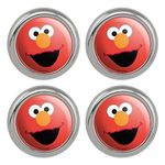 Sesame Street Elmo Face Metal Craft Sewing Novelty Buttons - Set of 4