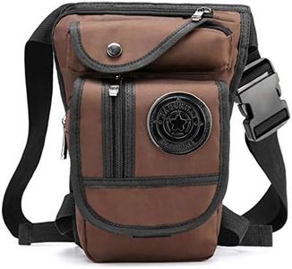 Xieben Nylon Táctica Bolsa De Pierna para Hombre Mujere Motocicleta Crossbody Hombro Bolso de Cintura Riñonera Fanny Pack Paquete Montar Viajes Senderismo Ciclismo Táctico Café