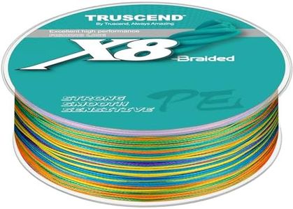 TRUSCEND Lenza da pesca intrecciata X8, lenza da pesca a spin, lenza intrecciata liscia e ultra sottile, filo da pesca super resistente e resistente all'abrasione, non si allunga e a bassa memoria,