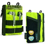 VIPERADE VE18 EDC Pouch, Pocket Organizer Pouch for Men, EDC Pocket Organizer Pouch, 3 Slots with 2 Zipper Pockets, EDC Pouch Multitool Pouch (XPAC-Hot Lime)