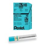 Pentel Super Hi-Polymer Lead Refills for Mechanical Pencils, 12 Leads Per Tube, HB Grade, Standard Lead for Everyday Use, 0.7mm Medium Point, 50-HB, Box of 12