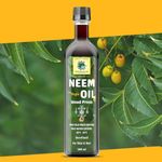 "iFarmerscart Premium Neem Oil | Wood Cold Pressed Neem Oil | Hair Care, Skin Health, Acne Relief, Lice Control, and Natural Pest Repellent | Virgin Grade (500 ML, NEEM OIL)